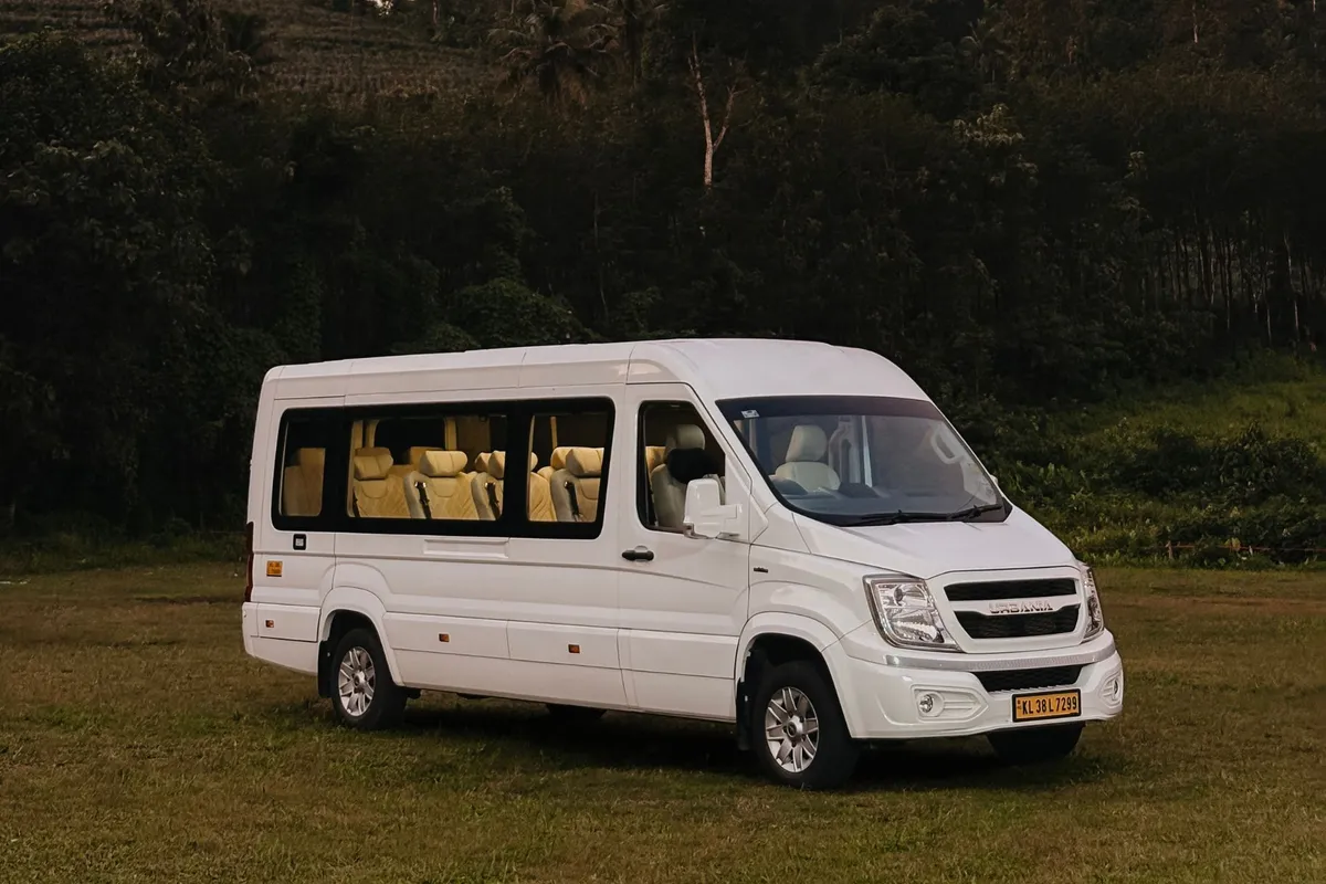 9 seater Force Urbania Luxury Maharaja on rent in Delhi NCR with extra-wide seats